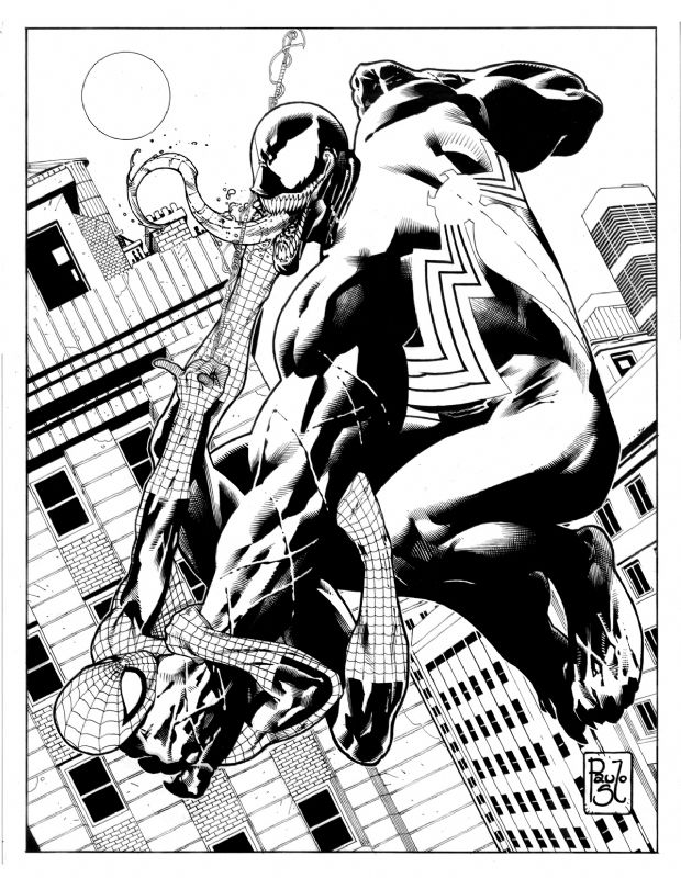 Spider Man Vs Venom In Reuben Rupperts Paulo Siquiera Comic Art Gallery Room 8279